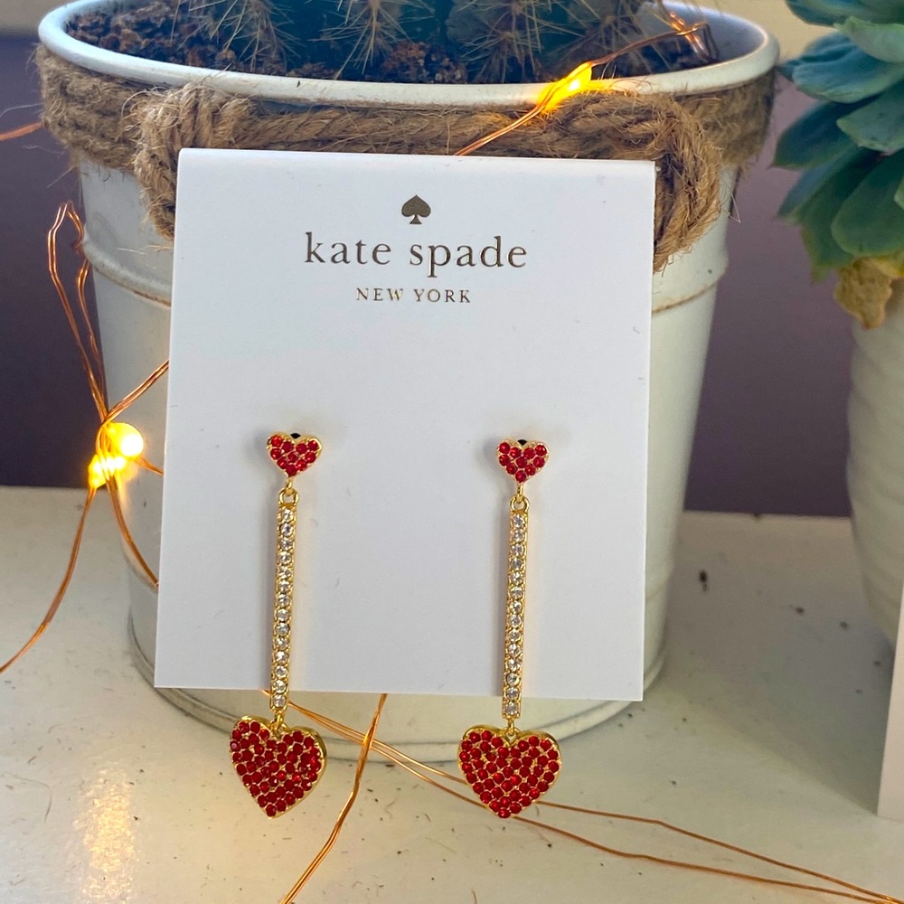 KATE SPADE Pave Heart Earrings and Necklace Set